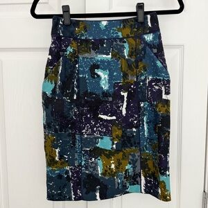Anthropologie Tabitha Watercolor Pencil Skirt